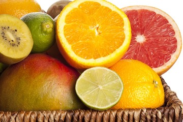 Naklejka na ściany i meble close up view of variety of fruits