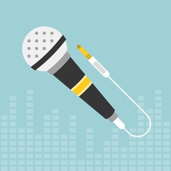 Vector microphone icon, flat design