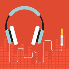 Vector headphone, flat design