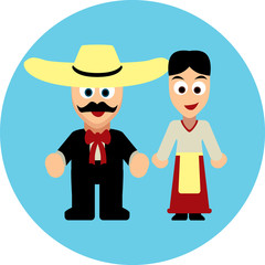 Traditional costumes icon - Mexicans and Latinos