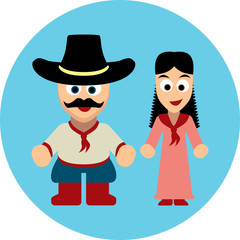 Traditional costumes icon - Argentina  and South America