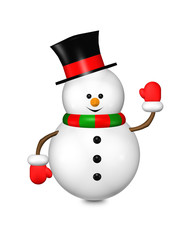 cartoon snowman isolated over white