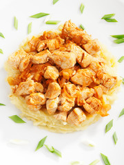 Fried chicken with potato mash