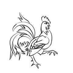Black sketch drawing of an cock