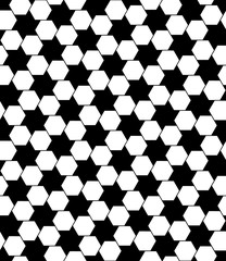 Vector modern seamless geometry pattern hexagon, black and white abstract geometric background, trendy print, monochrome retro texture, hipster fashion design