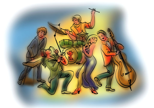 Jazz band and female singer