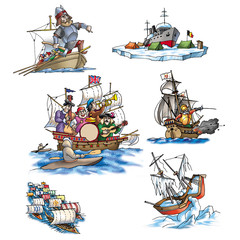 Naklejka premium Various ships, boat and more_7