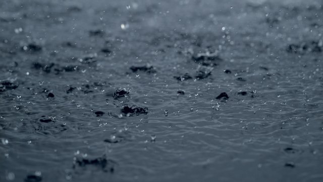 4K 30fps, Heavy rain in puddle shot with motion control and high speed camera, phantom flex 4K.