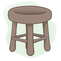 Illustration of a bank or wooden chair