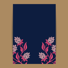 Navy and coral Wedding invitation card or announcement.
