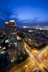 Fototapeta na wymiar Tel Aviv Cityscape At Sunset
