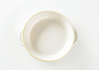 Round white ceramic dish