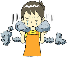 肩凝り　石　女性