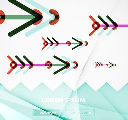 Abstract banner template with arrows, linear design style