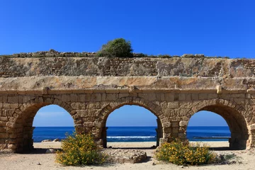 Acrylic prints Rudnes Caesarea aqueduct, Israel.