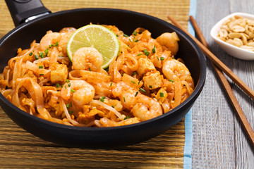 Pad Thai. Thailand's national dishes, stir-fried rice noodles