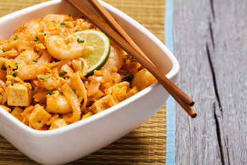 Pad Thai. Thailand's national dishes, stir-fried rice noodles