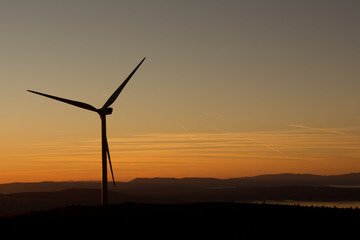 Fototapeta na wymiar wind turbines at sunset 