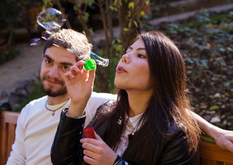 Fototapeta premium couple in park