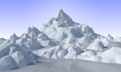 3D lowpoly abstract landscape