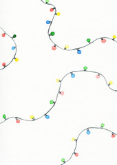 christmas background with colorful garland