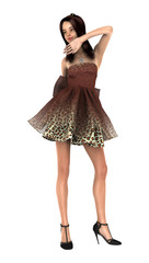 Fashion Model on White