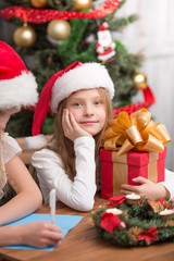 Happy children preparing for New Year and Christmas celebration