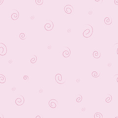 Seamless pattern with spirals on a pink background