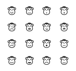 Monkey emotions simply icons