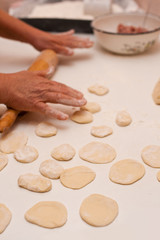 making dumpling meat