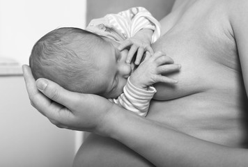 Baby on chest