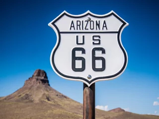 Deurstickers Route 66 Route 66 bord