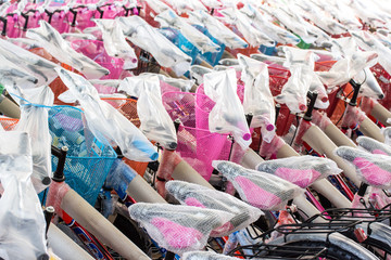 Modern bikes in the store.