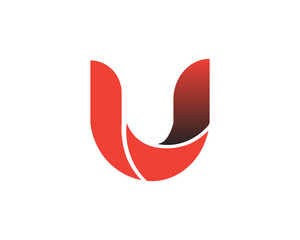 U Red Ribon letter Logo