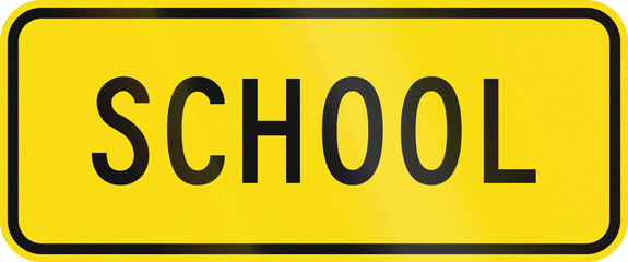 New Zealand road sign - School zone