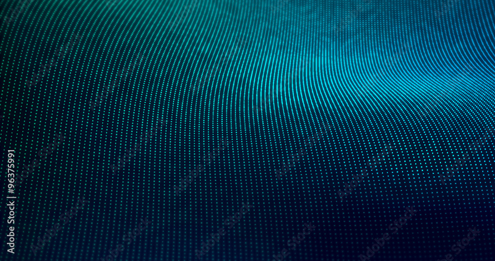 Wall mural futuristic particles wave abstract background - creative design element.