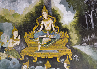 Chiang mai ,THAILAND - September 20: Traditional Thai mural pain © somchaikhun
