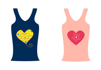 Fashion two shirts with a heart