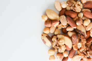 Nut mix isolated on white background