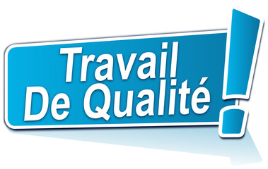travail de qualité sur étiquette bleue