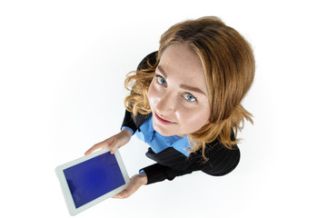 Woman with tablet computer