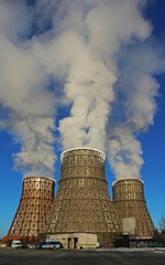 Thermal power plant in city