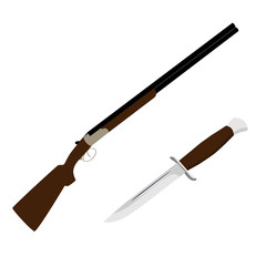 Hunting rifle and knife