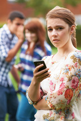 Teenage Girl Victim Of Bullying By Texts On Mobile Phone