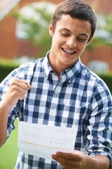 Teenage Boy Celebrating Exam Results