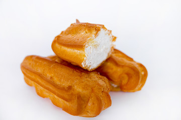 eclairs with cream isolate