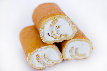 mini roll with cream isolate