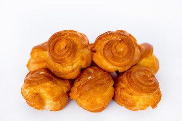 profiteroles with cream isolate