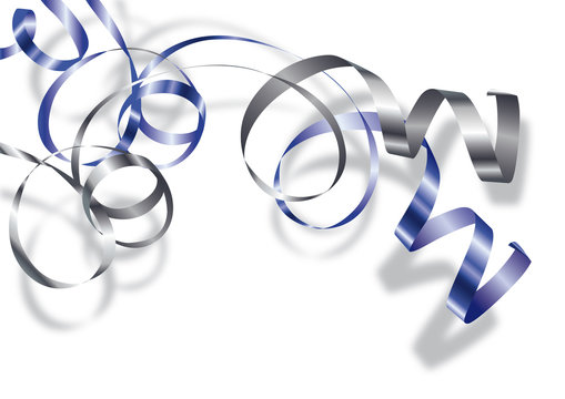 Ruban cadeau brillant bleu et argent