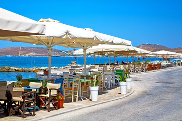 table in santorini   restaurant chair and the